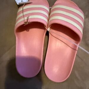 adidas Pink and Cream Slide Sandals